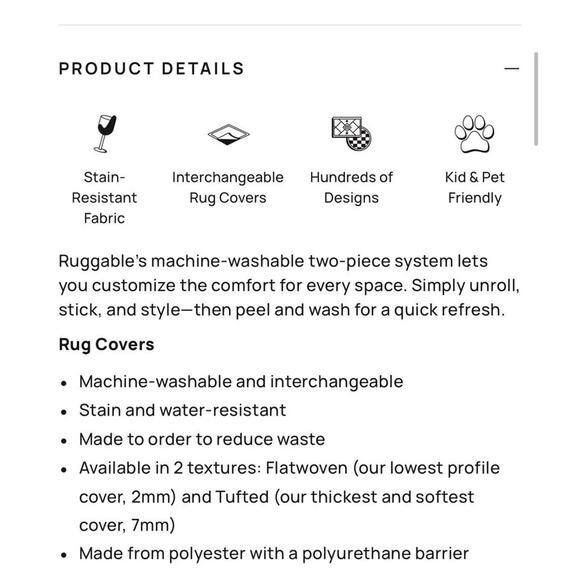 Ruggable Sarrah Flatwoven Rug Cover Only 2.5’x7’ Blue Quartz Runner Size - Picture 7 of 7